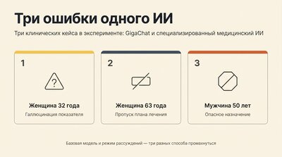 Гигачат в расшифровке анализов: три клинических кейса, в которых универсальный ИИ выдумал анализ, забыл флеботомии и предложил опасный тестостерон